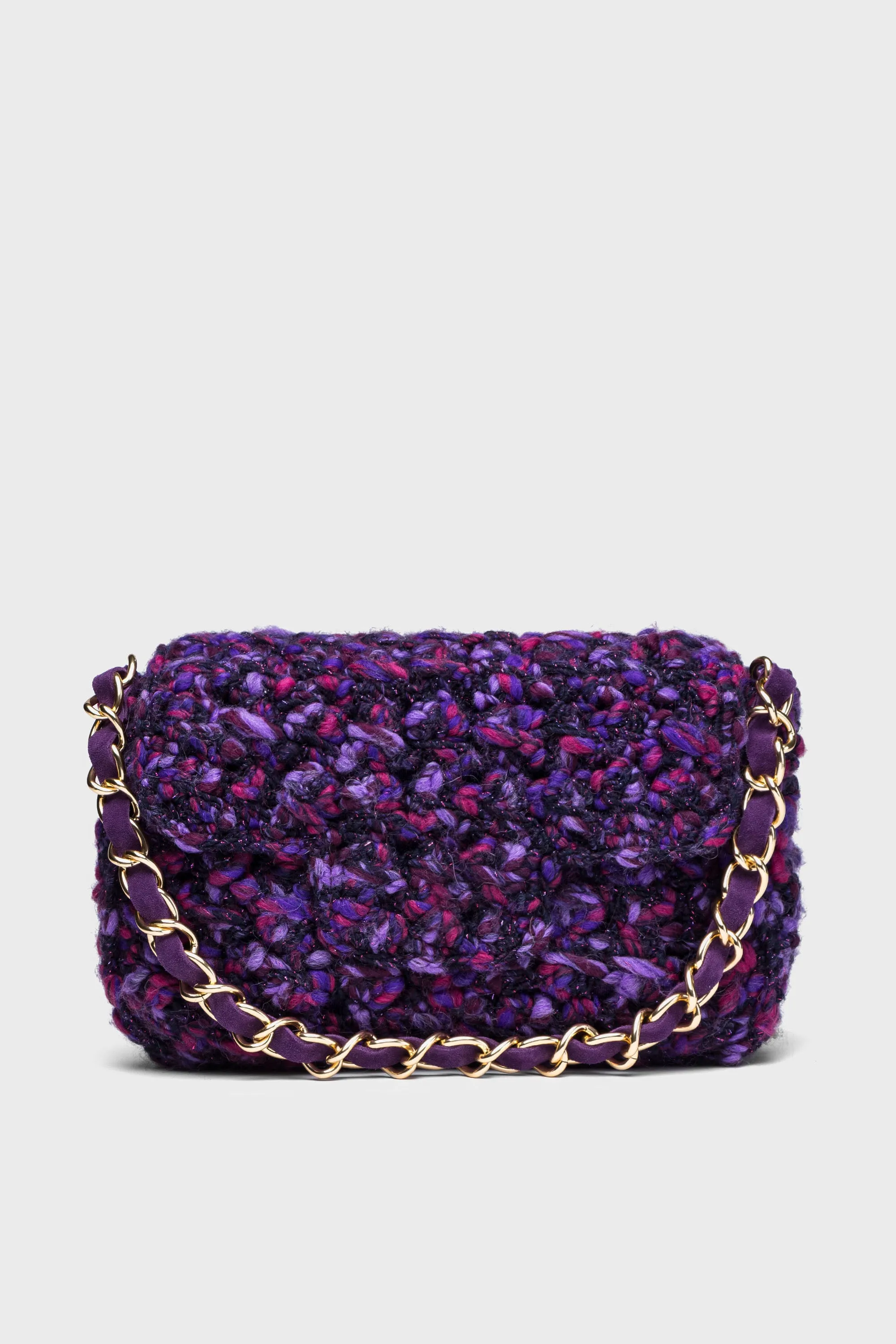 Purple Multi Woven Shoulder Bag