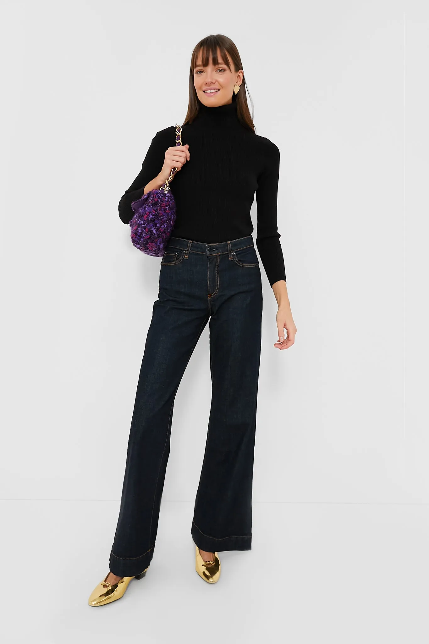 Purple Multi Woven Shoulder Bag