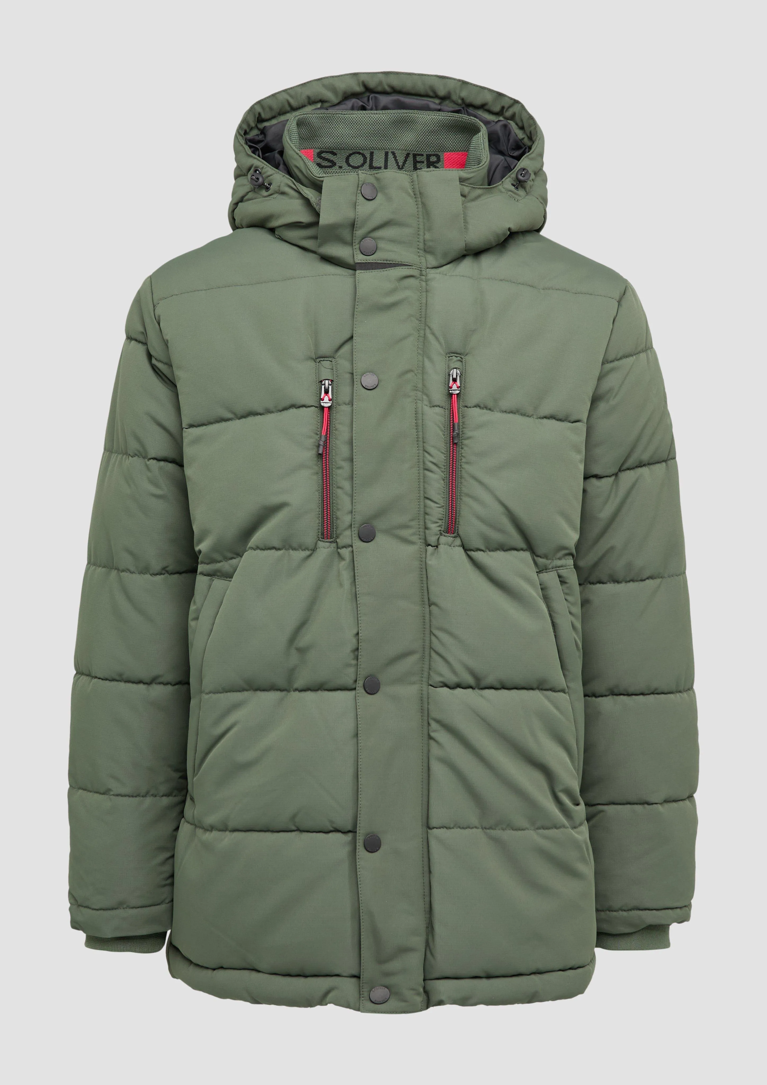 Quilted parka with a detachable hood