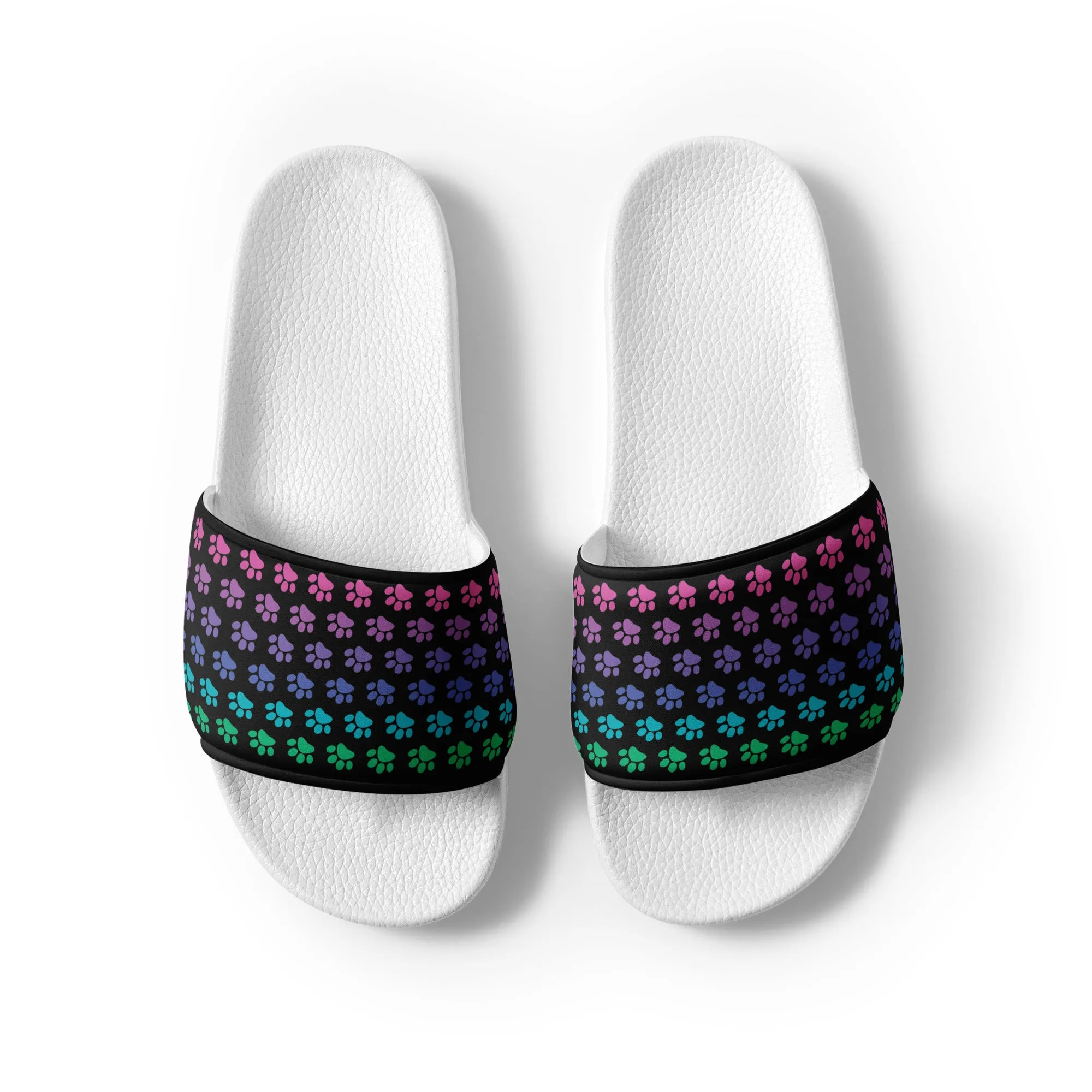 Rainbow Paw Print Women's Slides