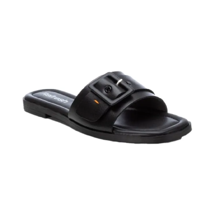 Flat Black Women's Sandals by Refresh