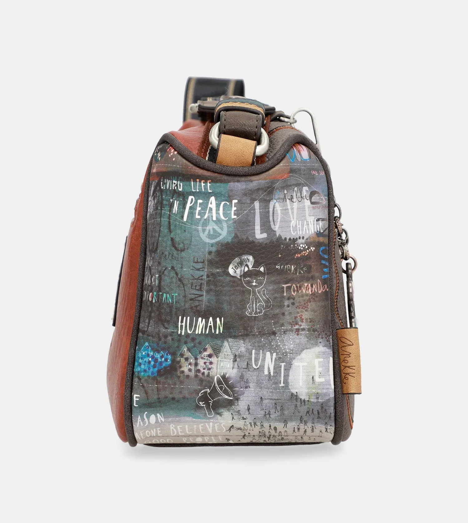 Respect printed shoulder bag