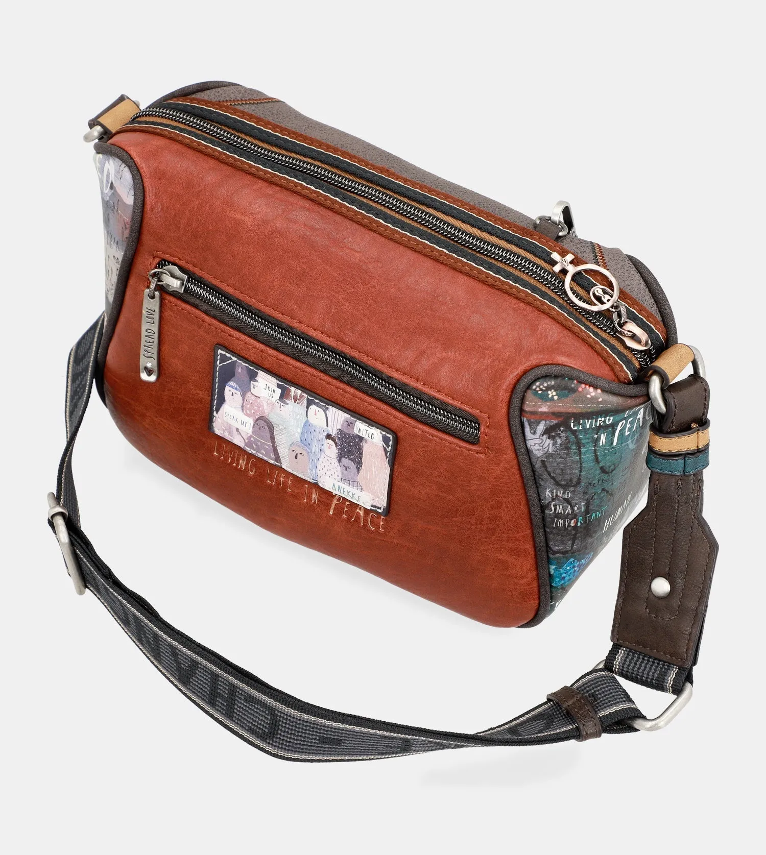 Respect printed shoulder bag