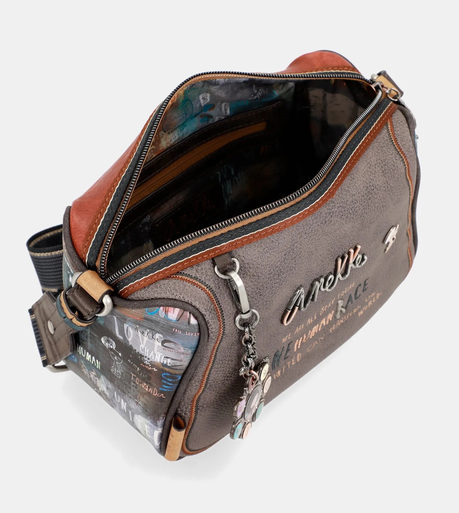 Respect printed shoulder bag