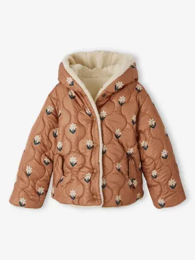 Reversible Padded Jacket with Hood, in Sherpa or Quilted, for Girls - hazel