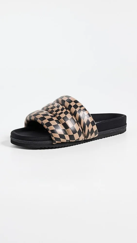 ROAM   Checkered Wave Puffy Slides 