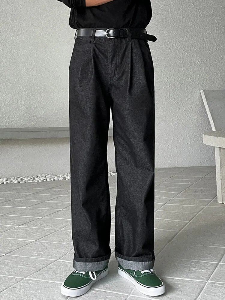 RT No. 11184 BLACK STRAIGHT DENIM JEANS