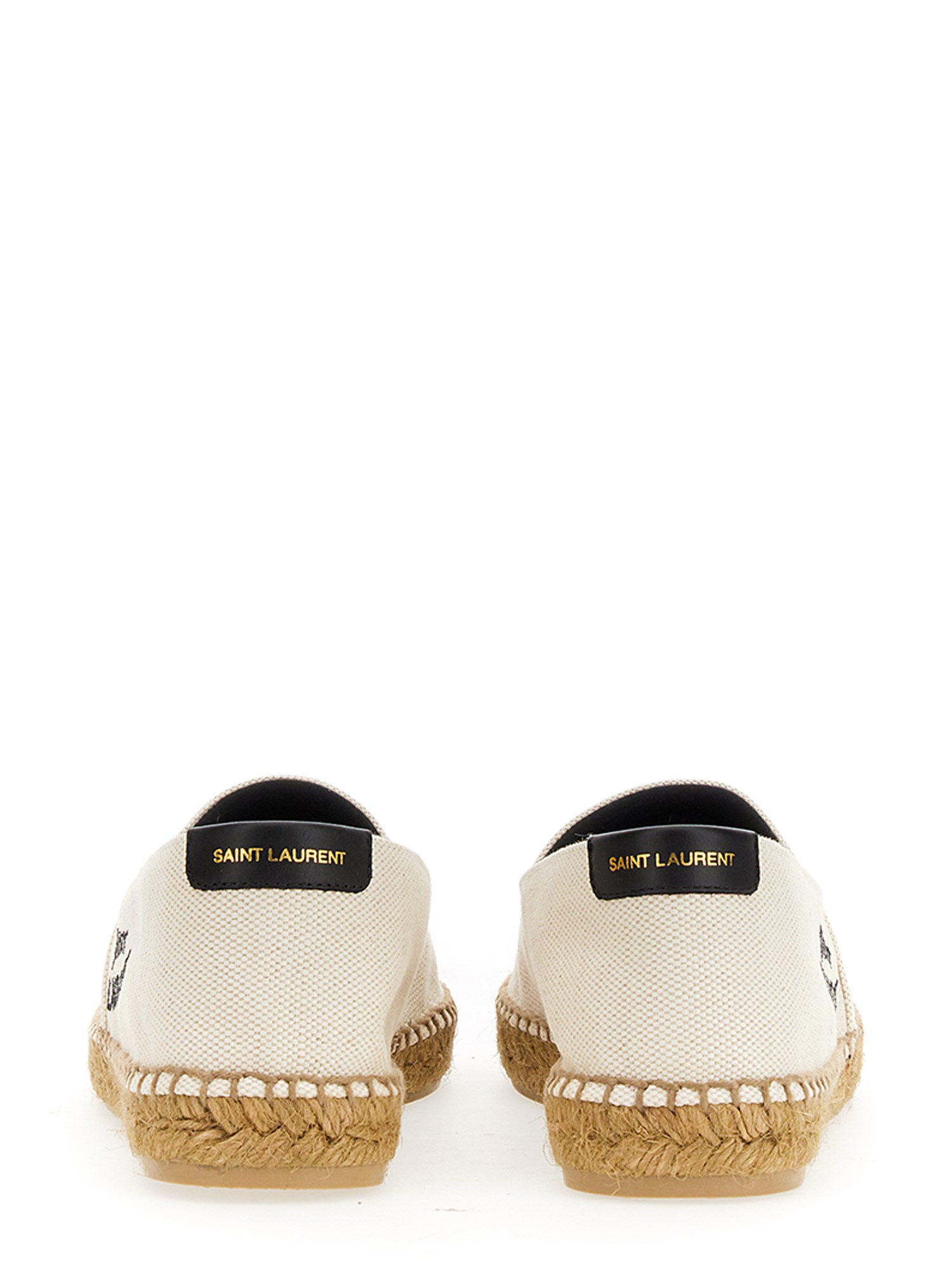 SAINT LAURENT Embroidered Canvas Espadrilles