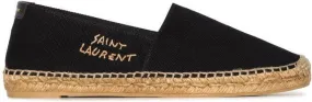 Saint Laurent logo-embroidered espadrilles Black