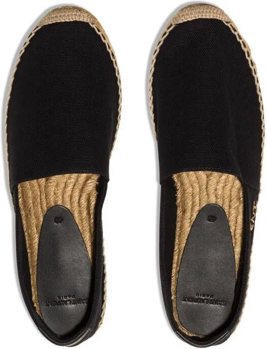 Saint Laurent logo-embroidered espadrilles Black