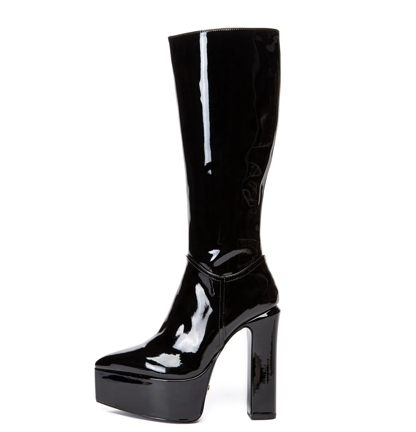 SARAHI | BLACK SHINY | KNEE BOOTS 