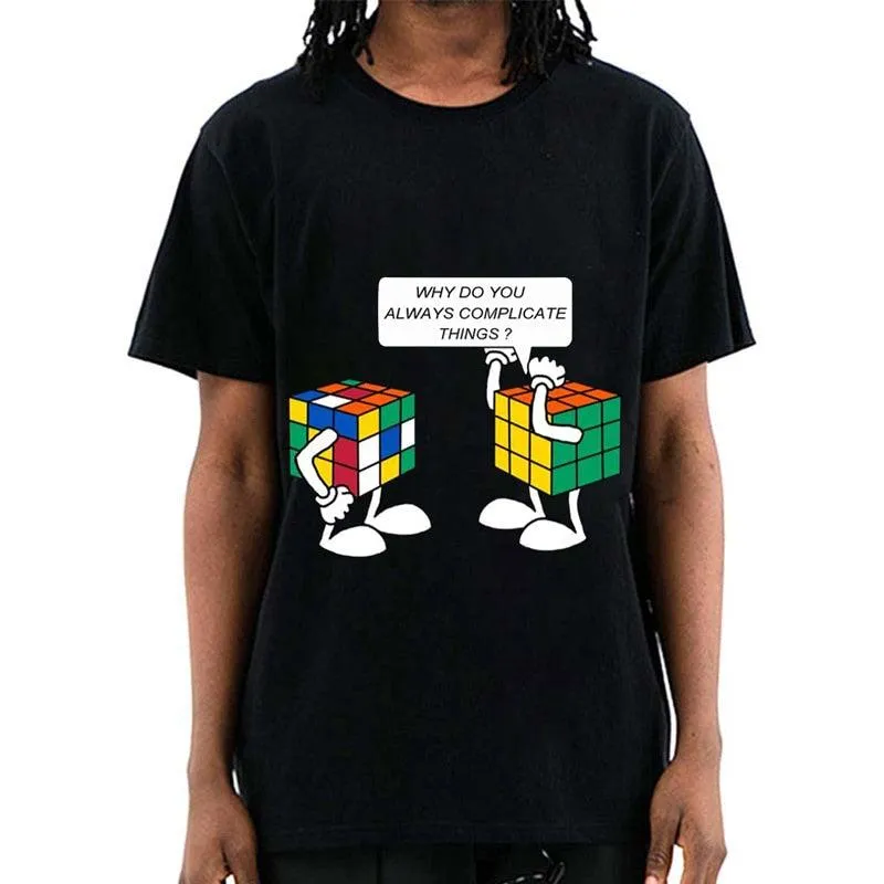 Sarcastic Pun Rubik's Cube T-shirt - Funny and Complicated