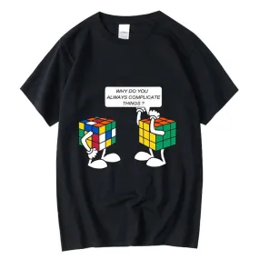 Sarcastic Pun Rubik's Cube T-shirt - Funny and Complicated