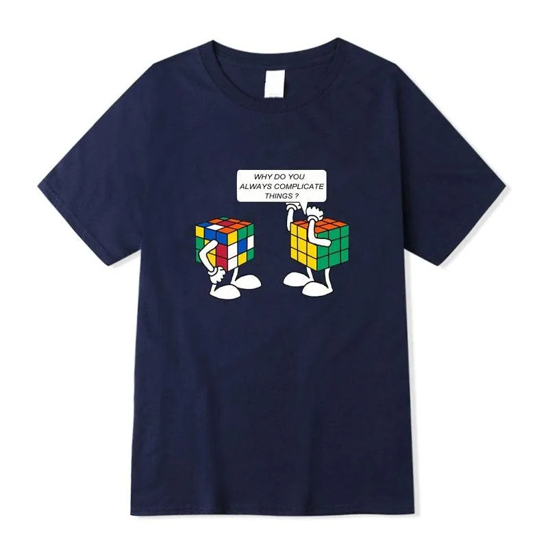 Sarcastic Pun Rubik's Cube T-shirt - Funny and Complicated