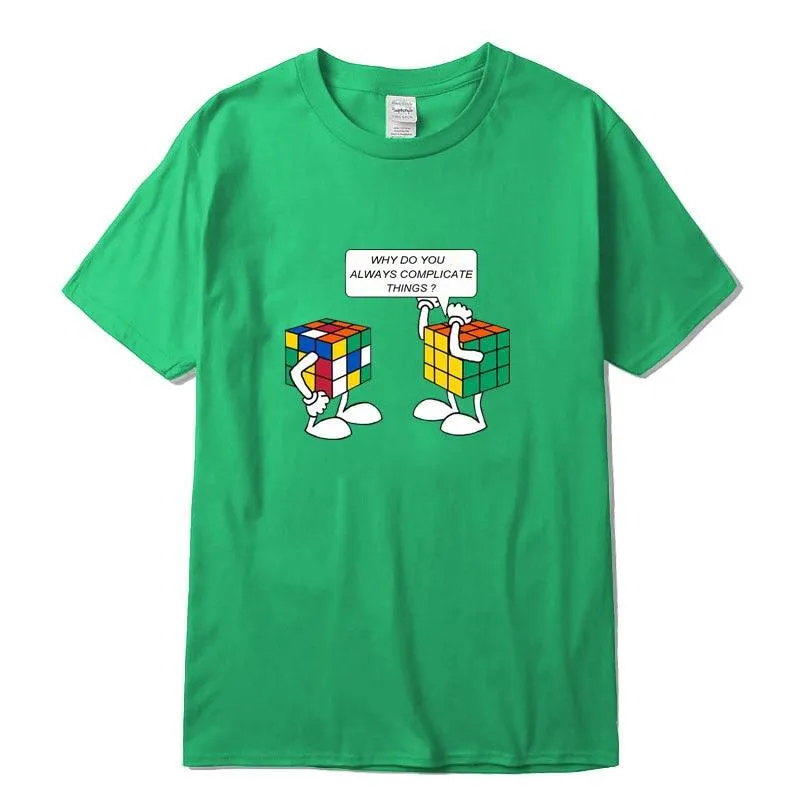 Sarcastic Pun Rubik's Cube T-shirt - Funny and Complicated