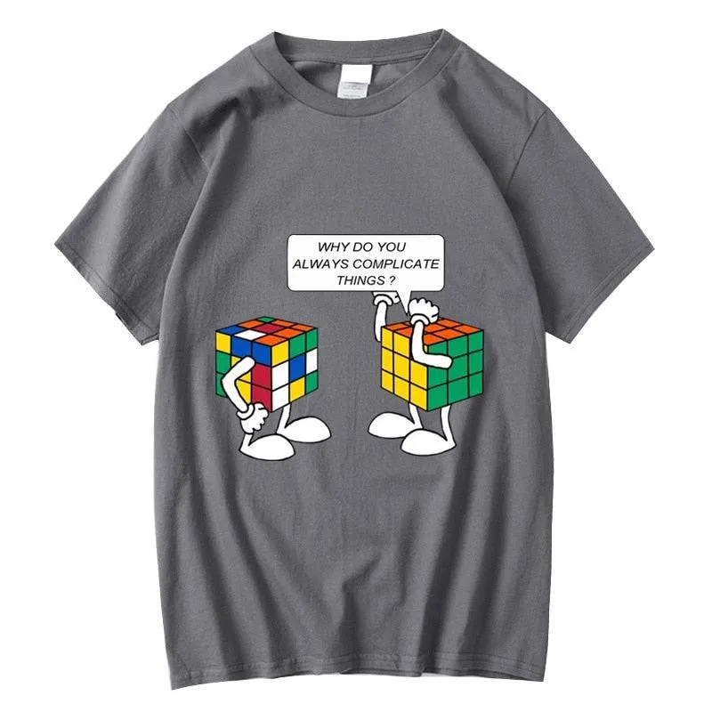 Sarcastic Pun Rubik's Cube T-shirt - Funny and Complicated