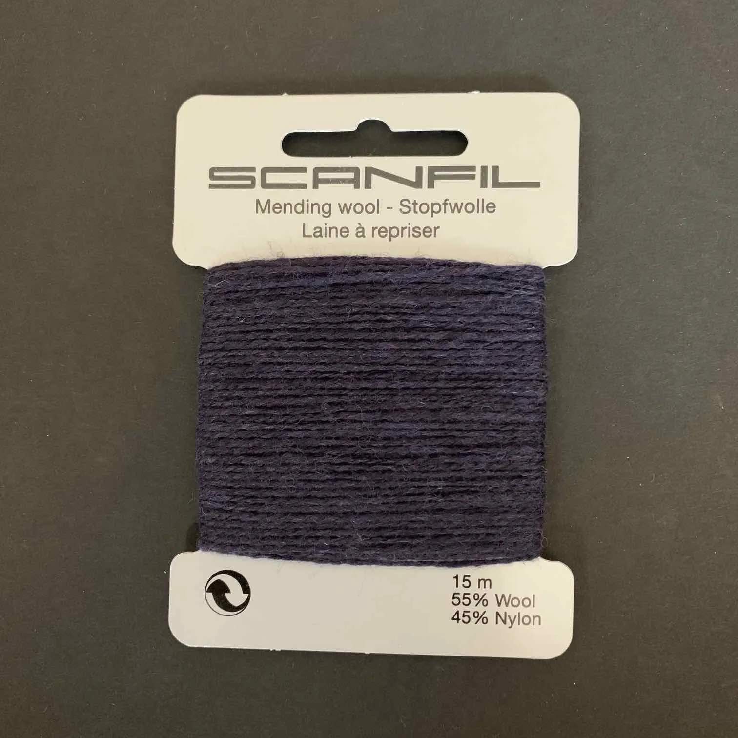 NAVY Wool Darning Thread by SCANFIL for Sewing and mending needs