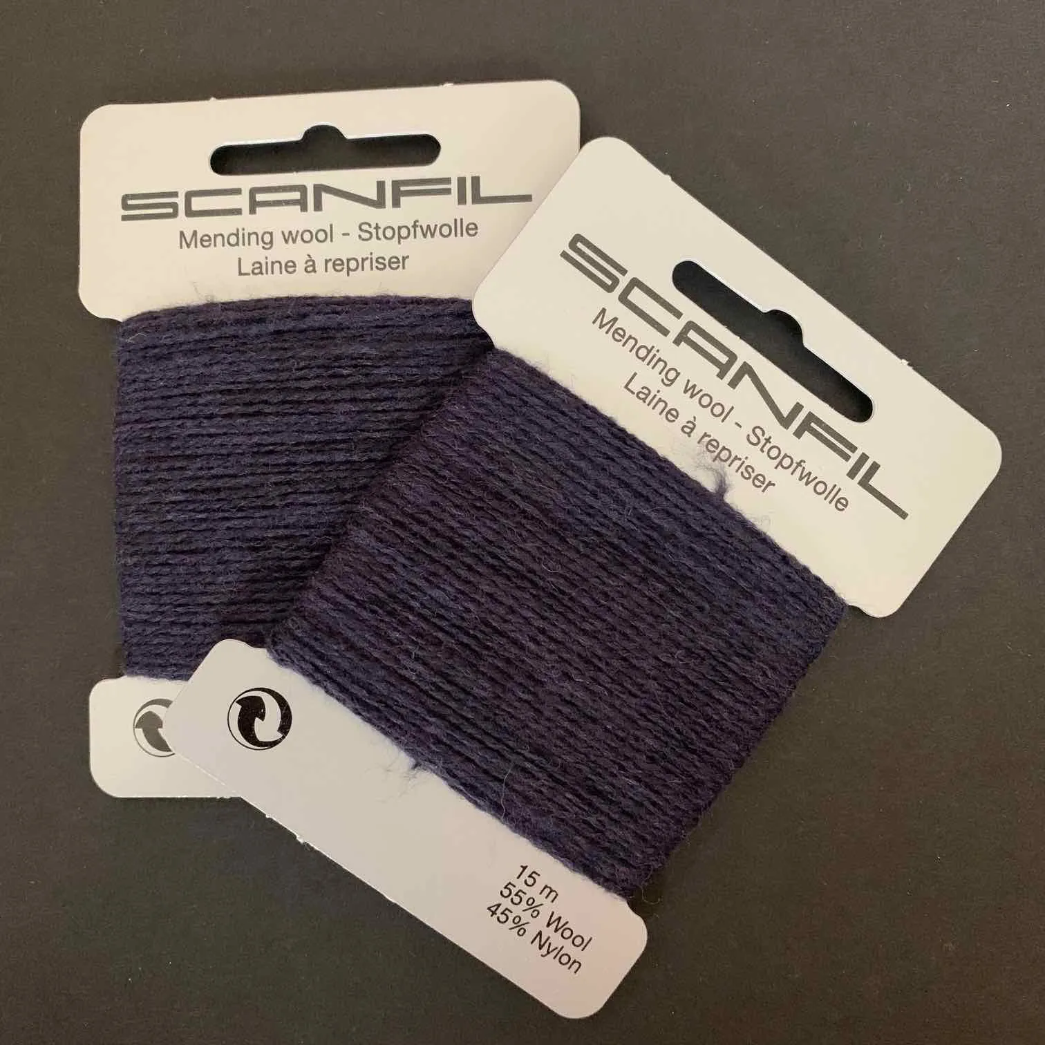 NAVY Wool Darning Thread by SCANFIL for Sewing and mending needs