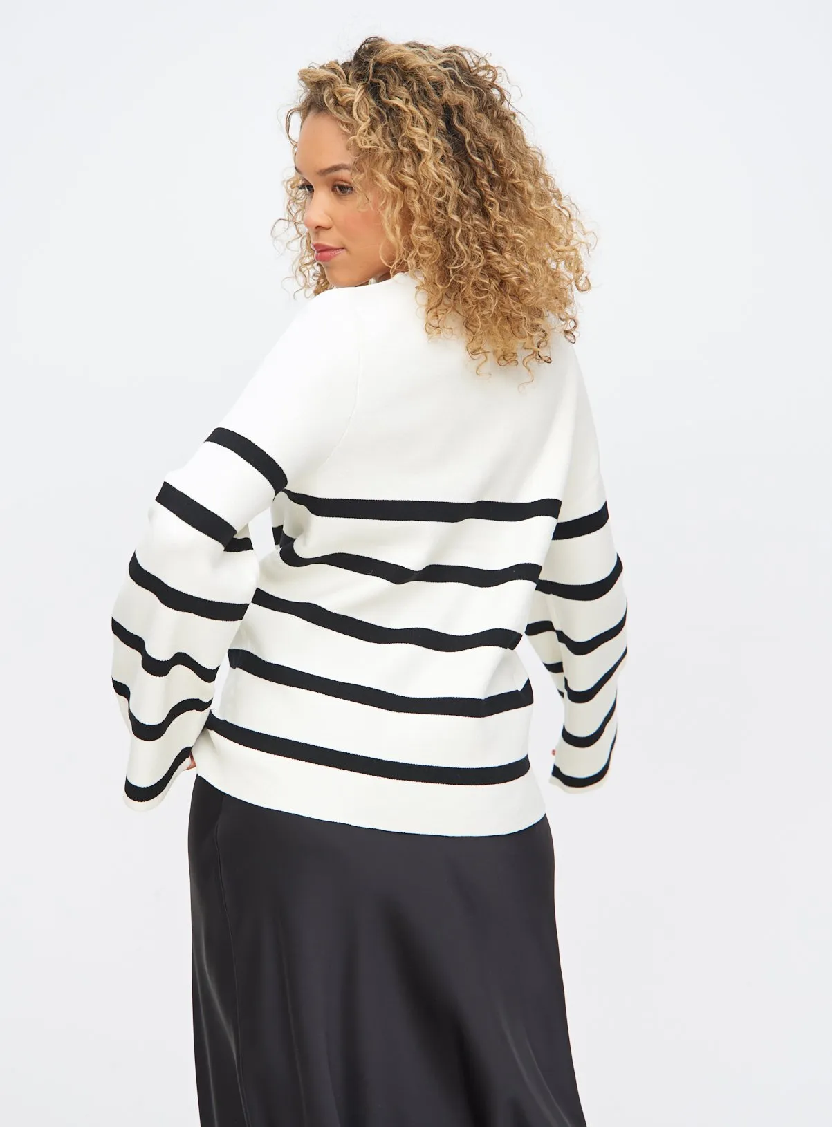 Shop White Striped Crew Neck Sweater 22 | Tu Clothing