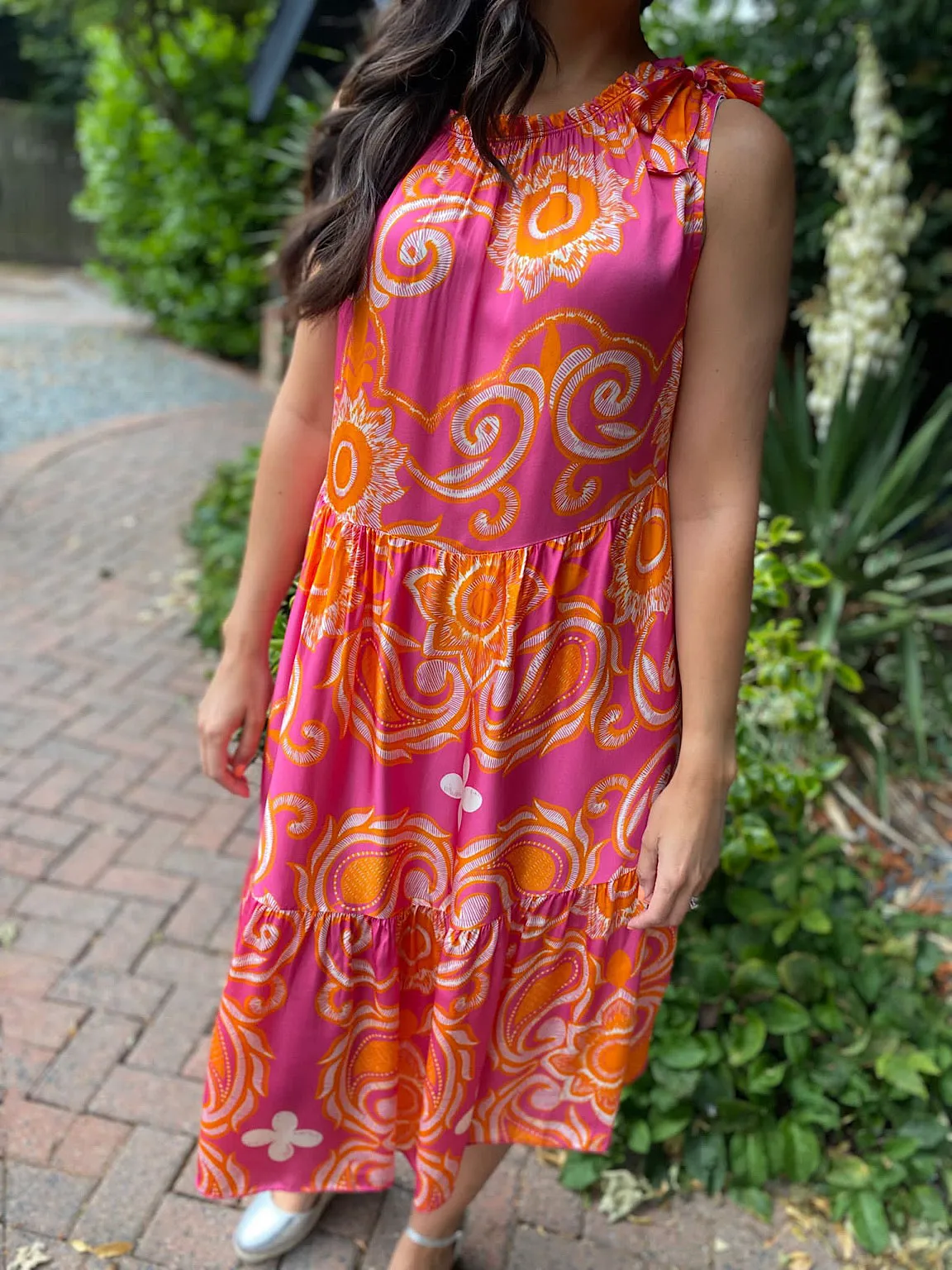 Julie's Abstract Silk Touch Dress