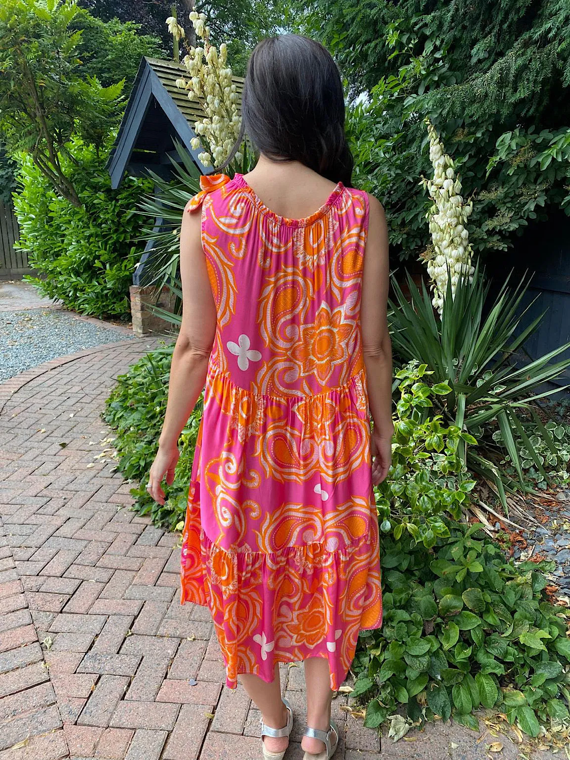 Julie's Abstract Silk Touch Dress