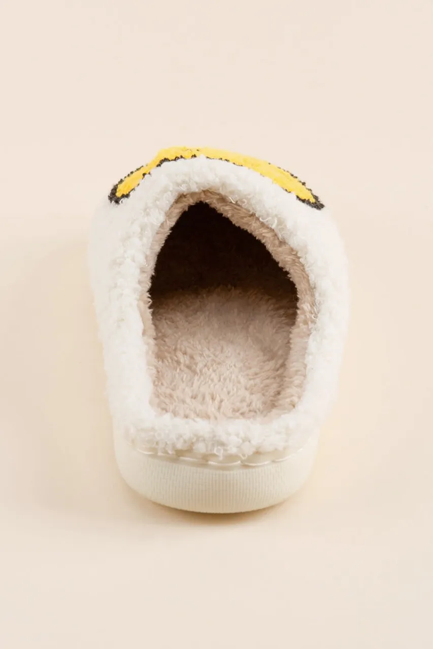 Smiley Bear Face Slippers