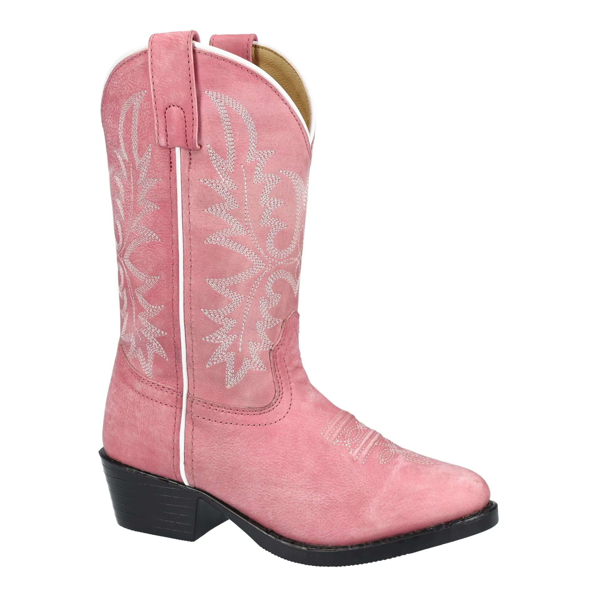 Girls Pink Leather Western Boot - Smoky Mountain Youth Denver