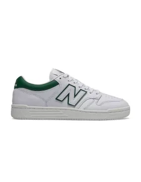 Men's White and Green New Balance BB480 Sneakers.