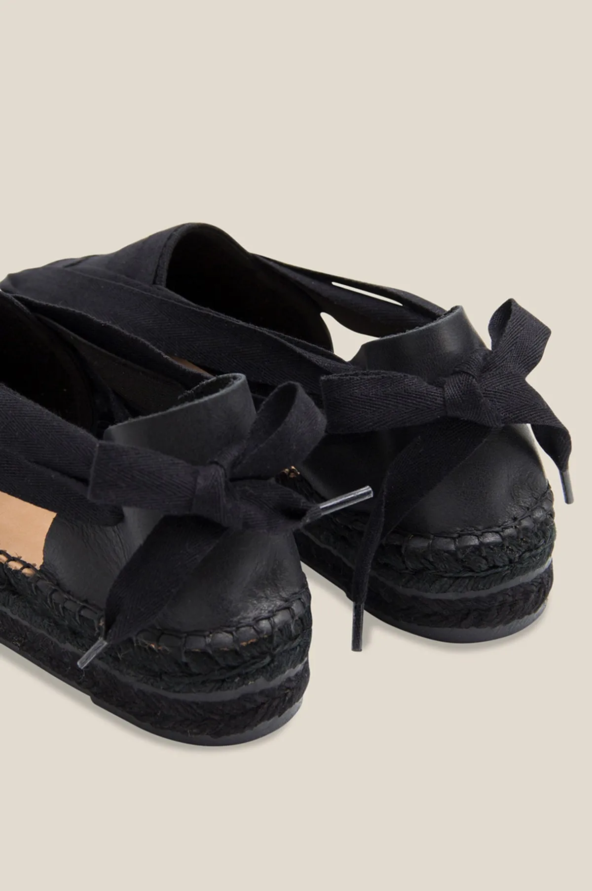 Black Cotton Espadrilles