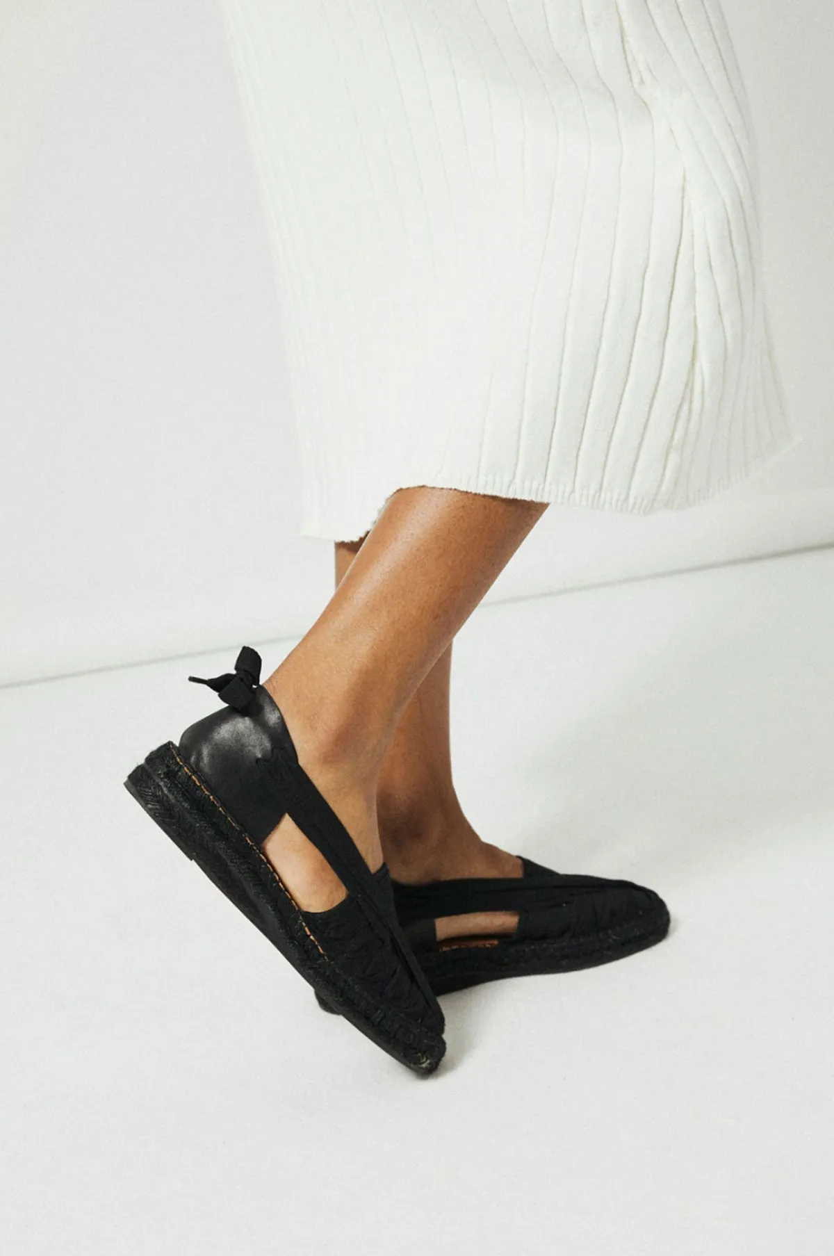 Black Cotton Espadrilles