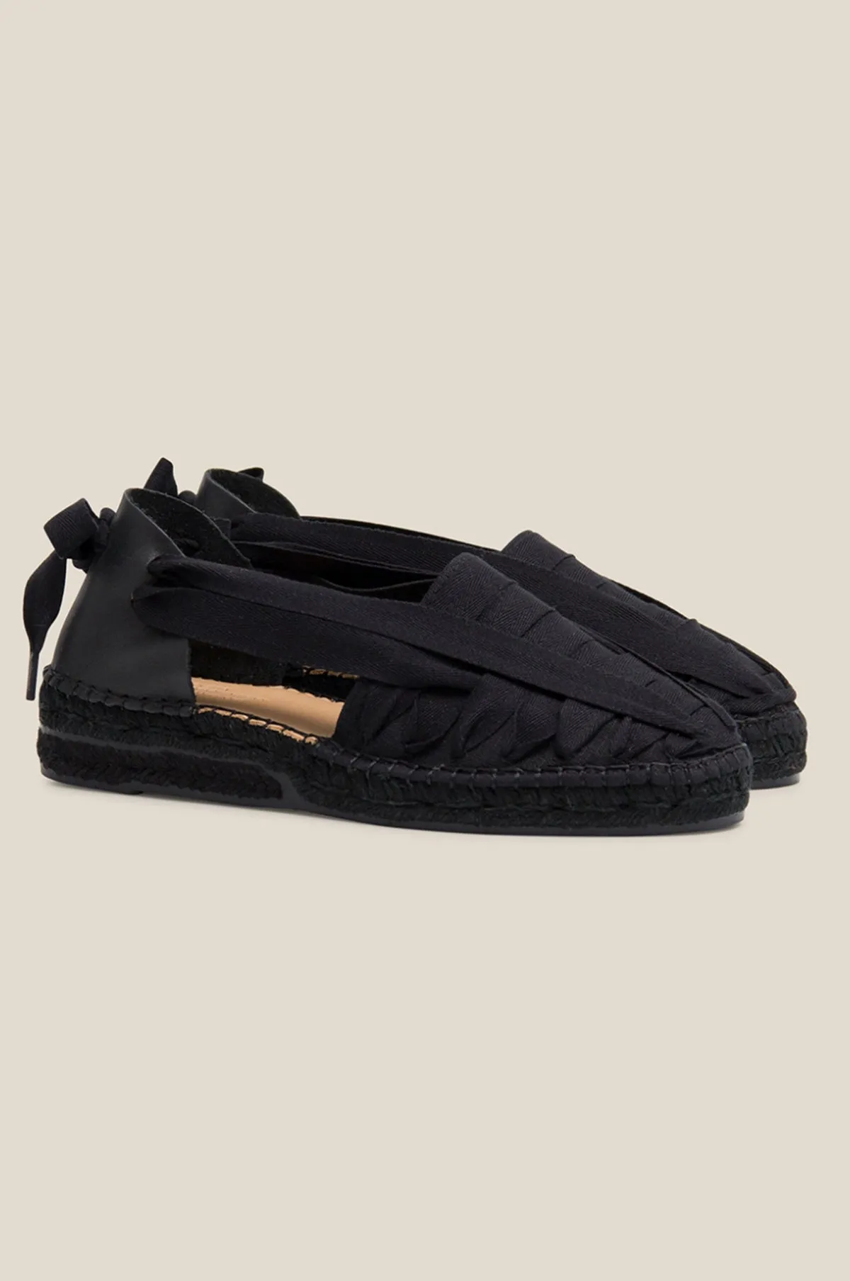 Black Cotton Espadrilles