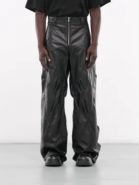 Spiral Trap Leather Trousers (AWLP01-BLACK)