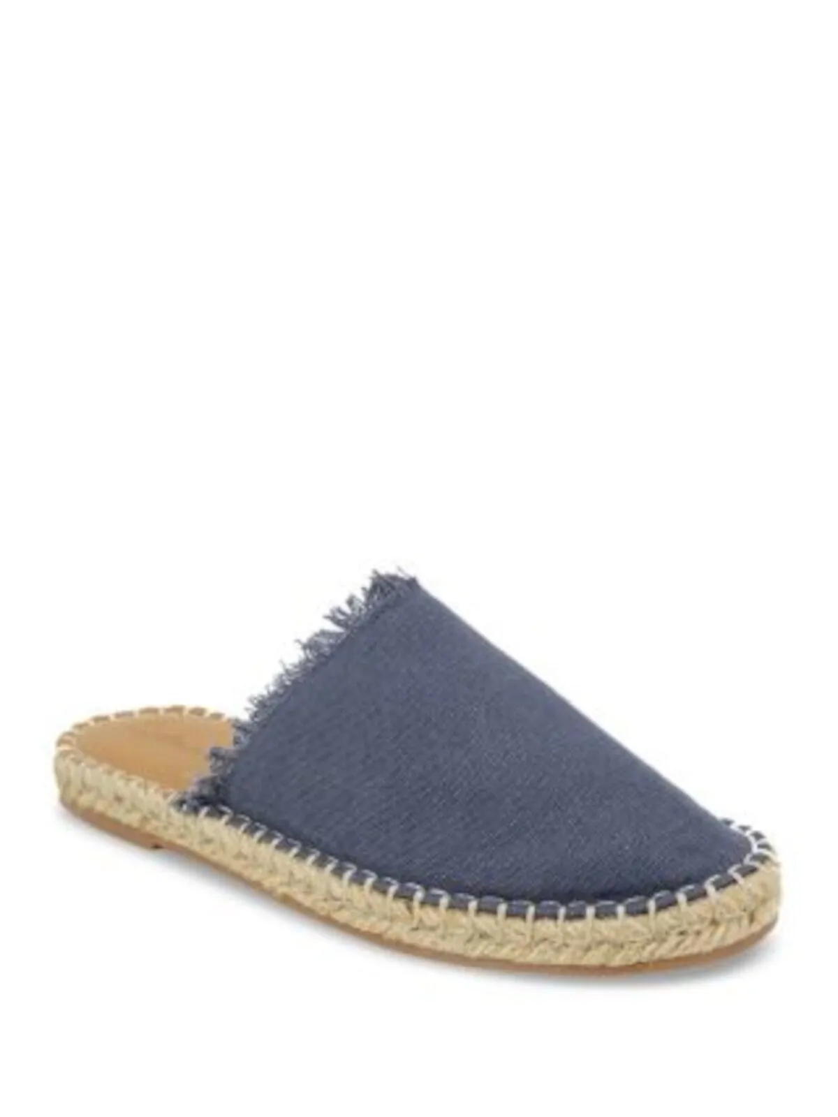 SPLENDID Navy Espadrille Frayed Padded Jaycee Round Slip On Mules women's - Navy