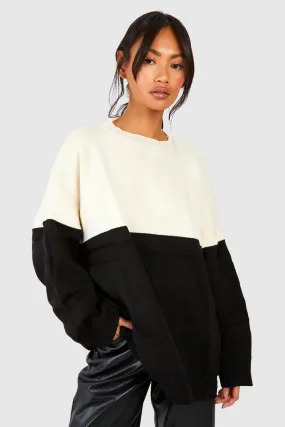 Spliced Colour Block Fine Gauge Jumper - Women's Jumpers & Cardigans - boohoo