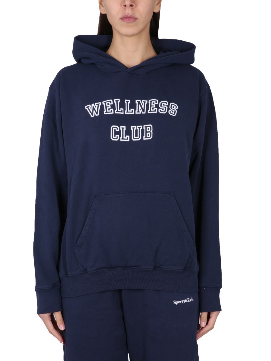 SPORTY&RICH Cotton Sweatshirt Logo Hood.