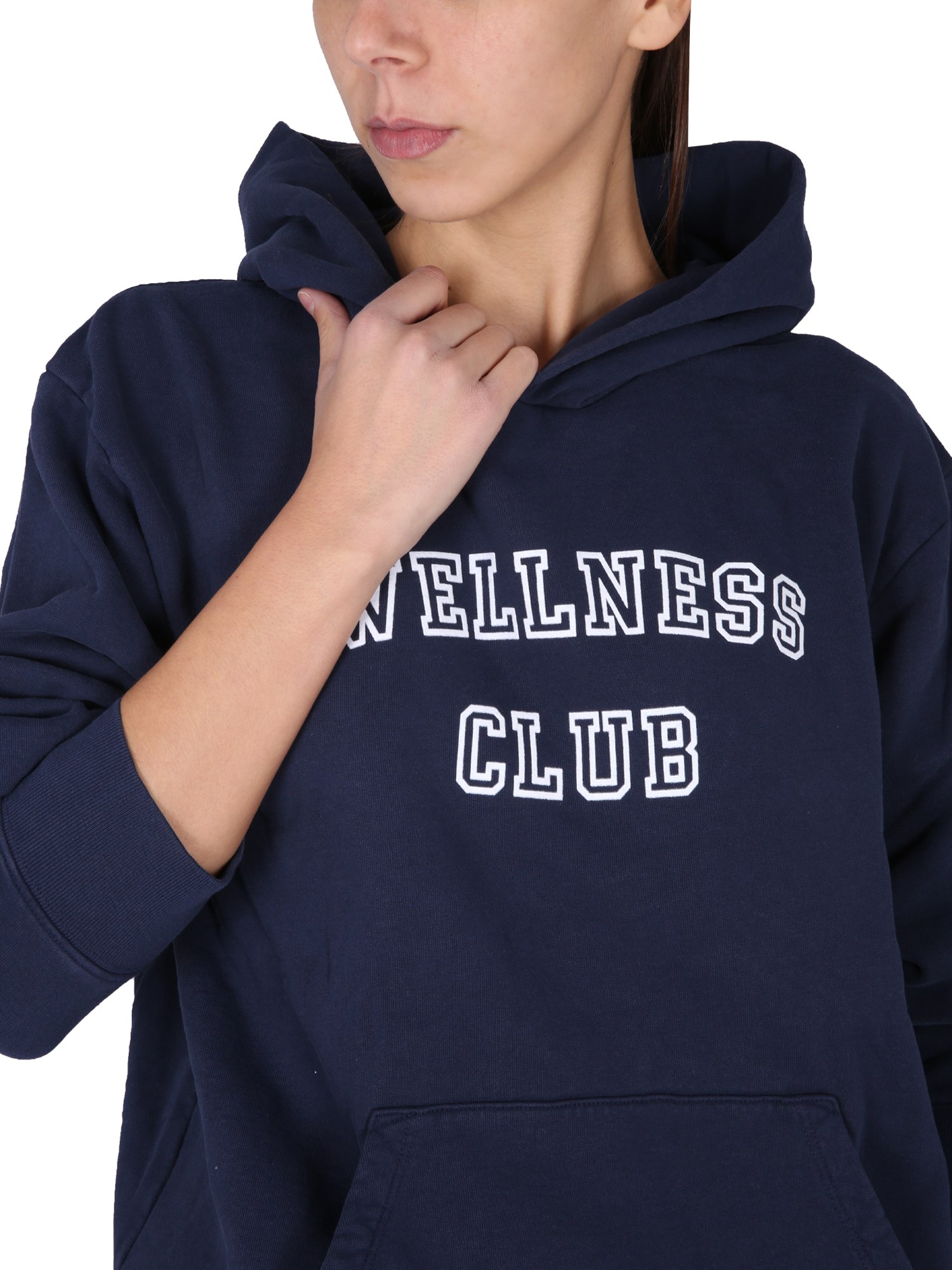 SPORTY&RICH Cotton Sweatshirt Logo Hood.