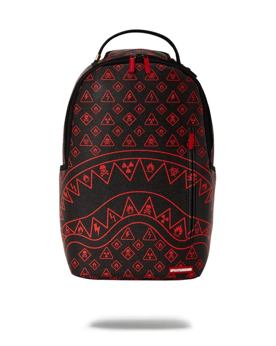 Sprayground Danger Signs DLXSV Backpack B4795 → Sprayground DLXSV Danger Signs Backpack B4795