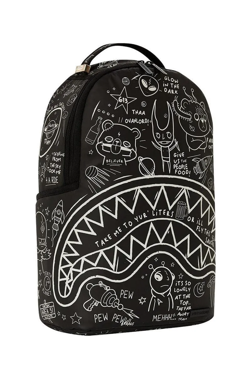 Sprayground Intergalactic Doodles DLXS Backpack B5416 Glow In Dark