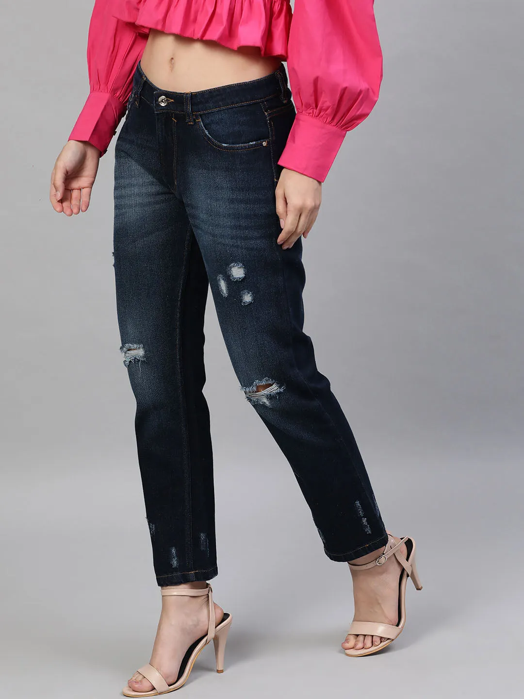 Straight Fit Mid-Rise Jeans