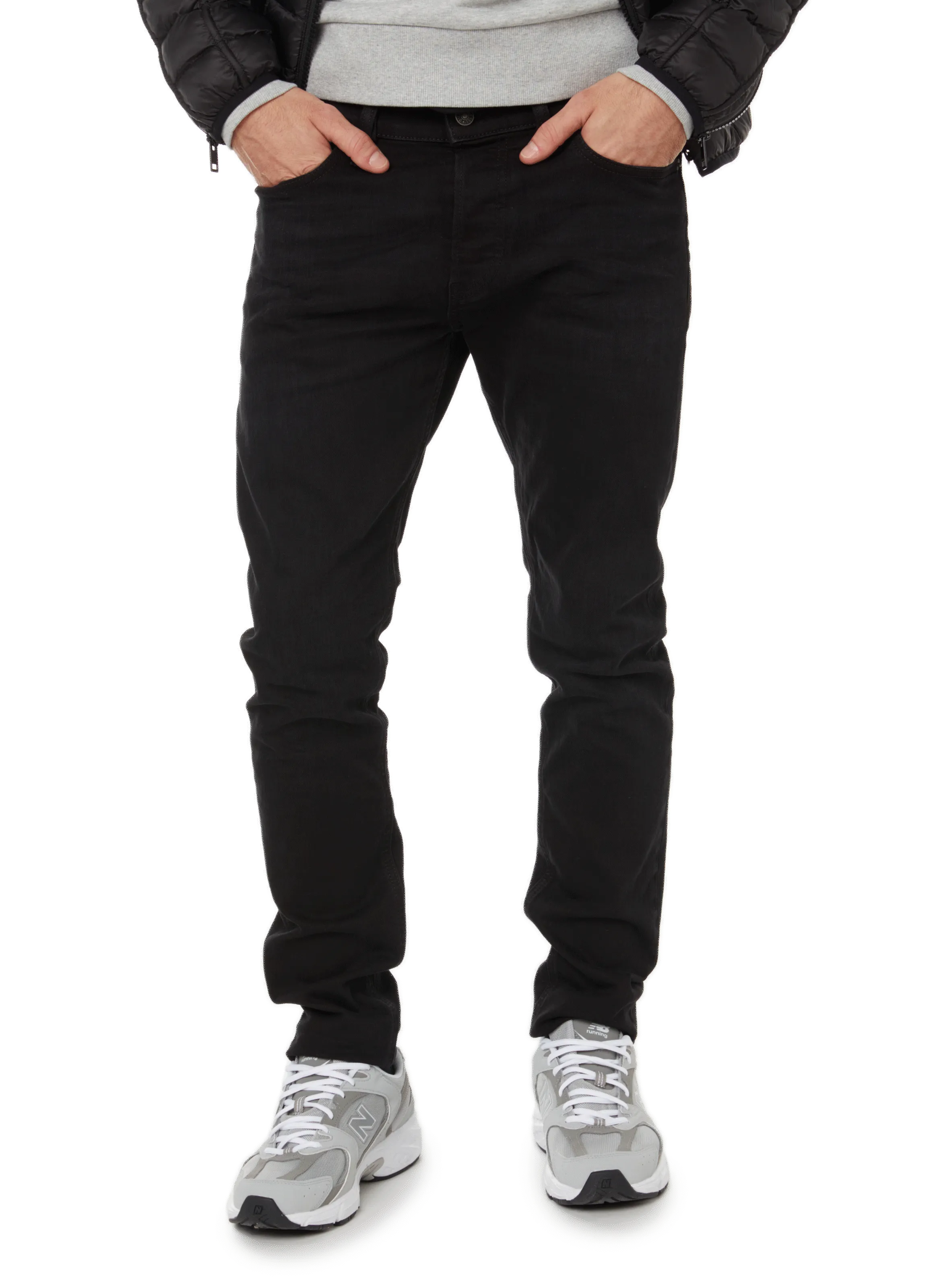 Stretch Cotton Slim-Fit Jeans Black - DIESEL