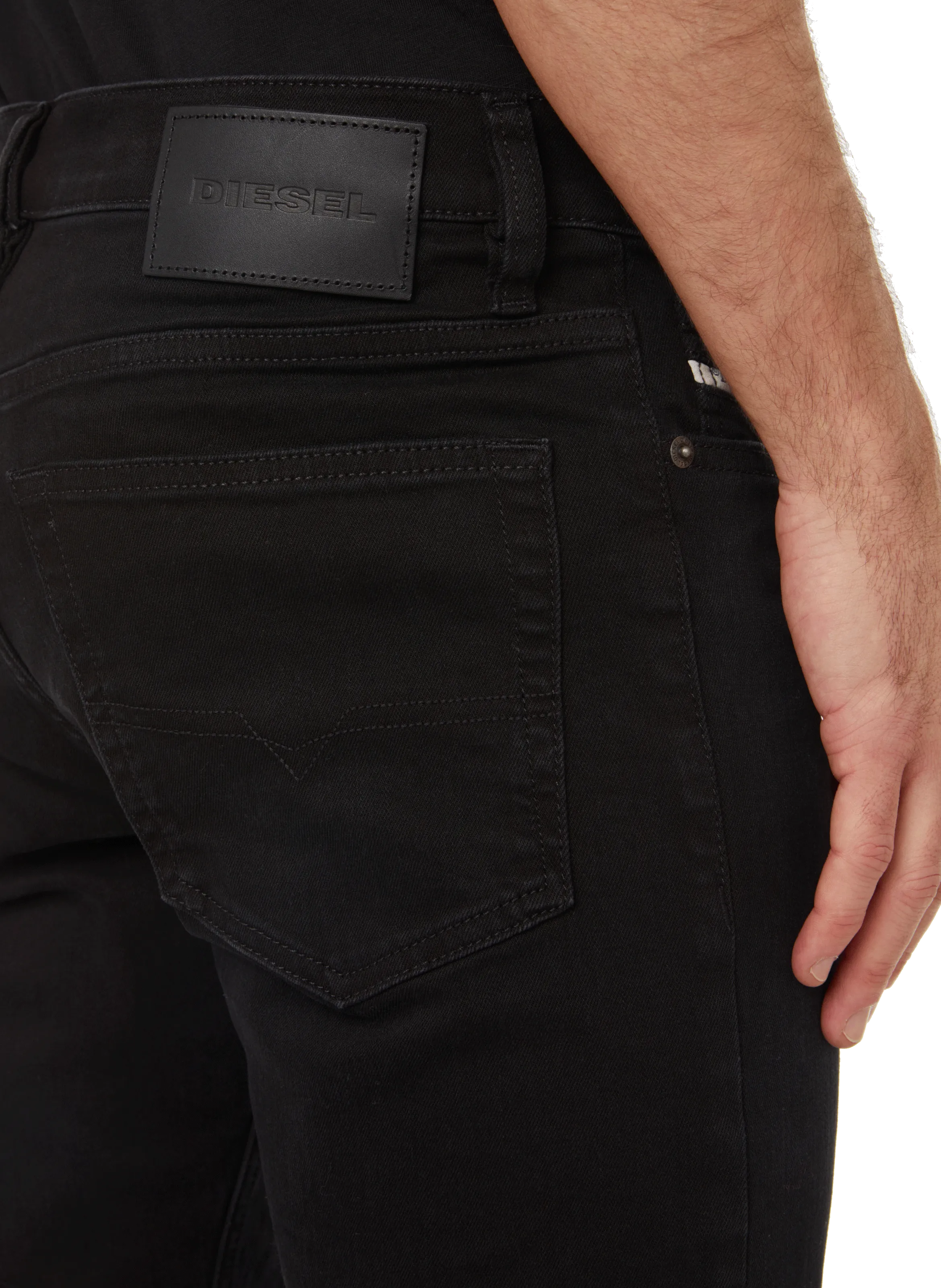 Stretch Cotton Slim-Fit Jeans Black - DIESEL