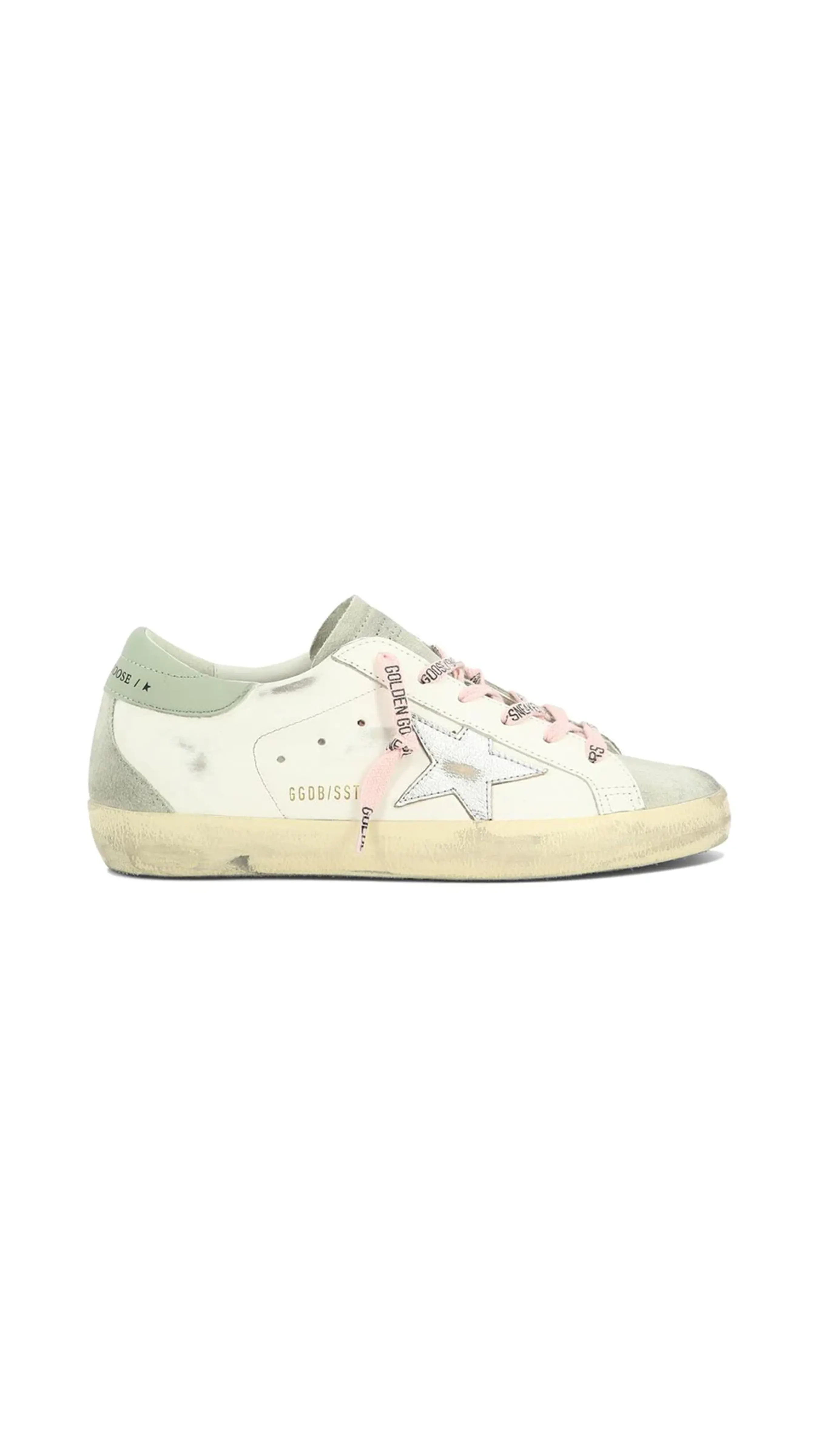 White Grey Pink Super Star Sneakers