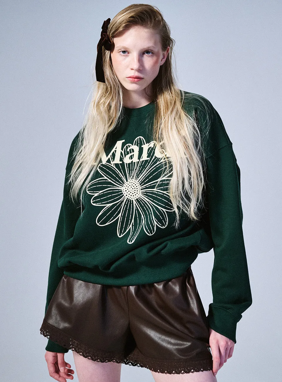 Floral Deep Green Cream Sweatshirt