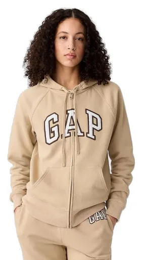 sweatshirt GAP Logo GAP Heritage Zip - Travertine BRN 15 - women´s