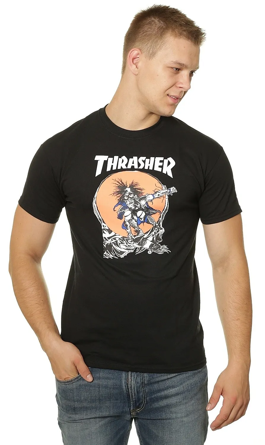 T-Shirt Thrasher Skate Outlaw - Black