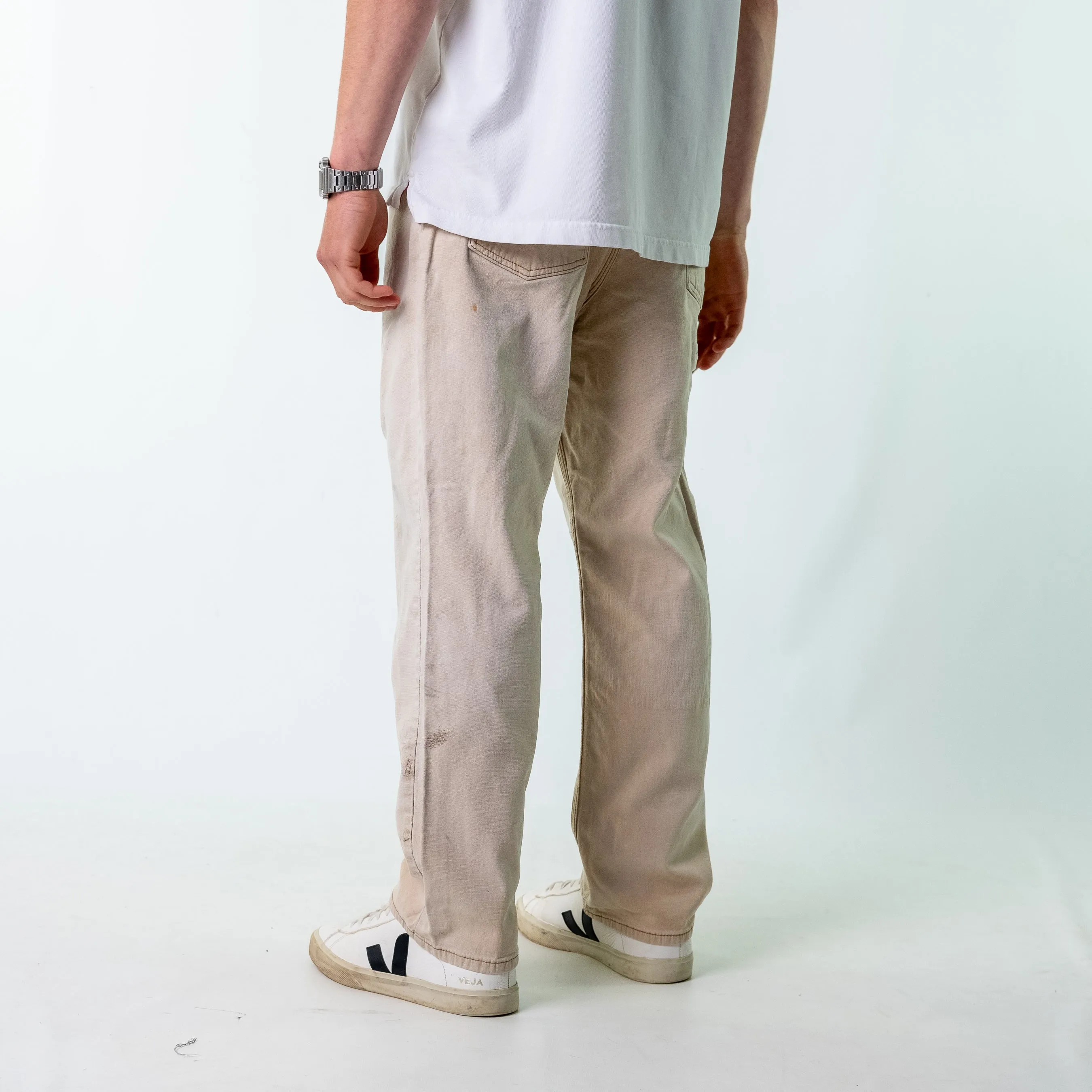 Tan 90s Carhartt Denim Carpenter Jeans Baggy Pants (38x30)