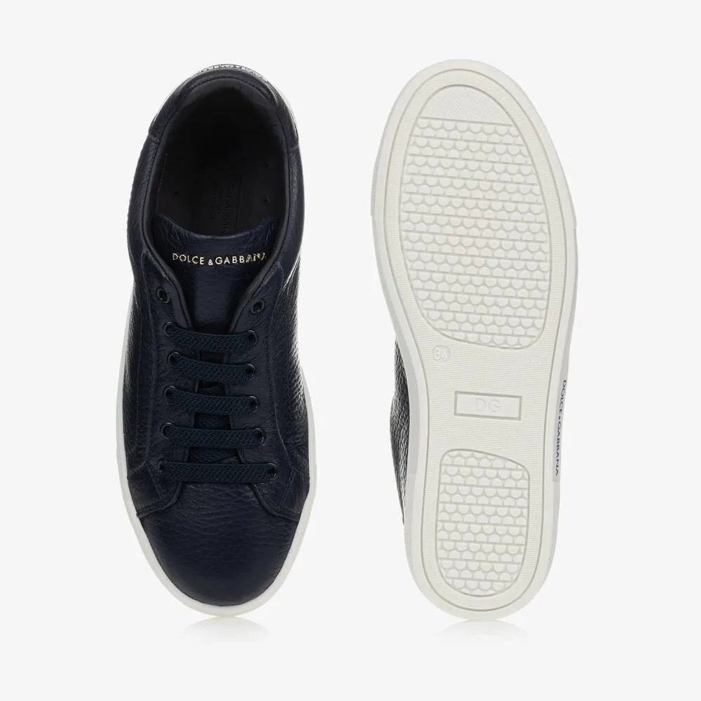 Teen Navy Blue Logo Trainers