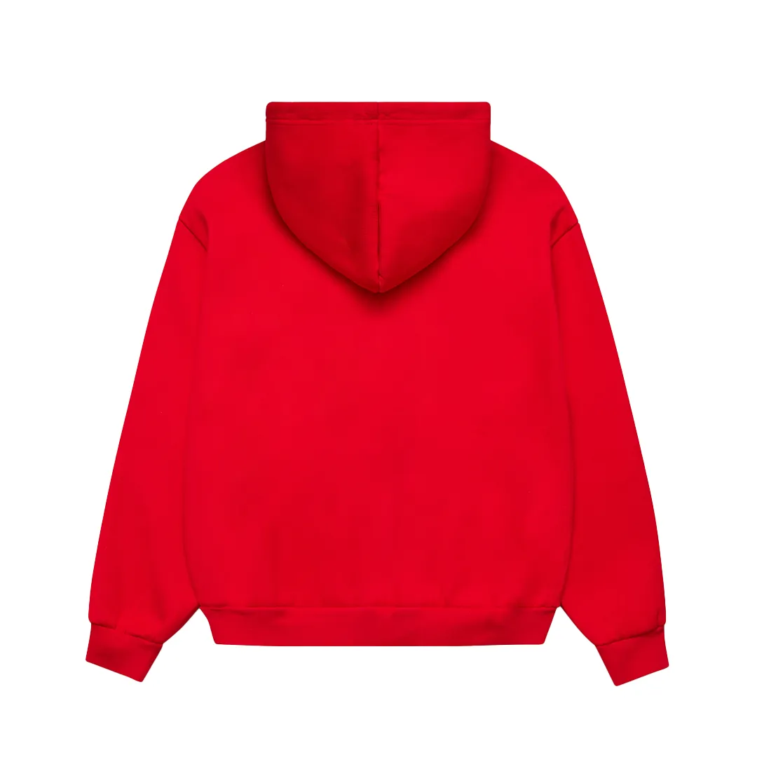 The Weather Channel Reversible Zip Up Hood Red + Cream Waffle