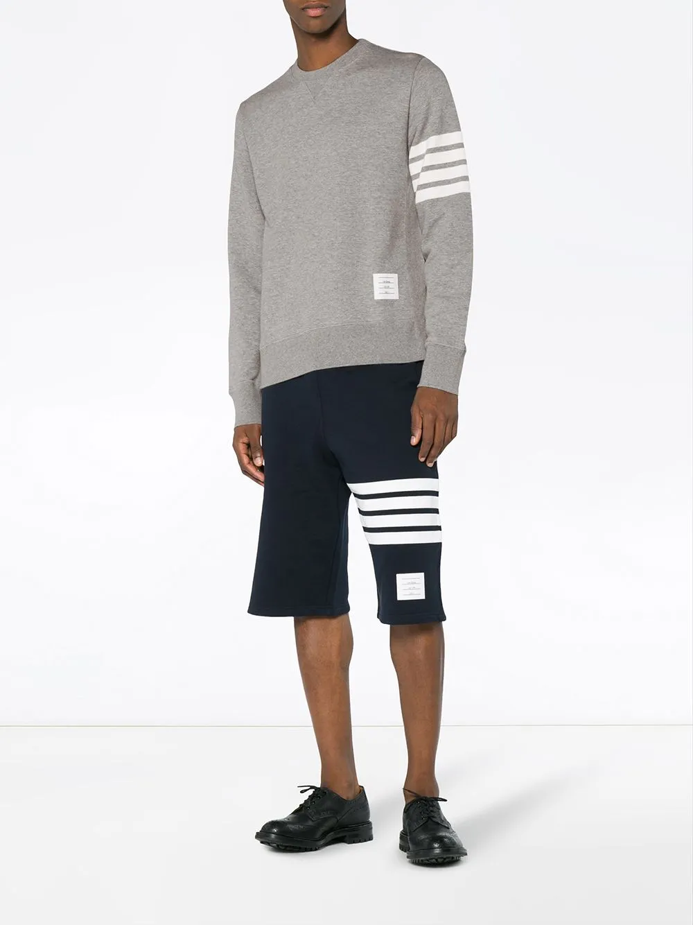 Thom Browne 4 Bar Cotton Crewneck Sweatshirt