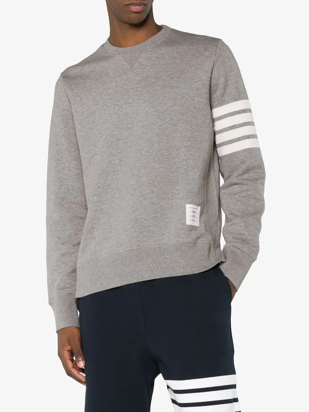 Thom Browne 4 Bar Cotton Crewneck Sweatshirt